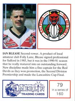 1991 Merlin Rugby League #79 Ian Blease Back